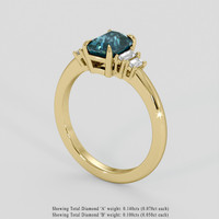 1.50 Ct. Greenish Blue Sapphire Ring, 10K Yellow Gold 2