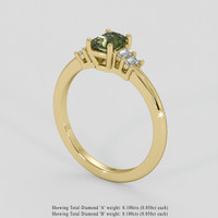 0.82 Ct. Greenish Yellow Sapphire Ring, 10K Yellow Gold 2