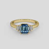 1.71 Ct. Greenish Blue Sapphire Ring, 10K Yellow Gold 1