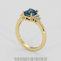 1.71 Ct. Greenish Blue Sapphire Ring, 10K Yellow Gold 2
