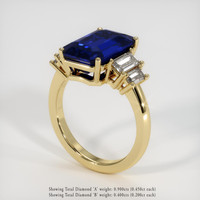 7.10 Ct. Blue Sapphire Ring, 14K Yellow Gold 2