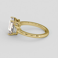 4.16 Ct. Peach Sapphire Ring, 14K Yellow Gold 4