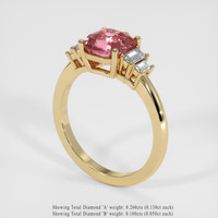2.02 Ct. Padparadscha Sapphire Ring, 14K Yellow Gold 2