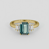 2.05 Ct. Bluish Green Sapphire Ring, 14K Yellow Gold 1