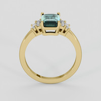 2.05 Ct. Bluish Green Sapphire Ring, 14K Yellow Gold 3