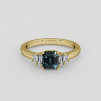 1.53 Ct. Greenish Blue Sapphire Ring, 14K Yellow Gold 1