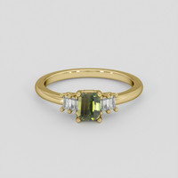 0.82 Ct. Greenish Yellow Sapphire Ring, 14K Yellow Gold 1