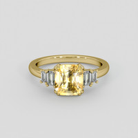 3.63 Ct. Yellow Sapphire Ring, 14K Yellow Gold 1