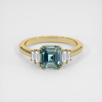 2.44 Ct. Greenish Blue Sapphire Ring, 14K Yellow Gold 1