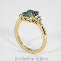 2.44 Ct. Greenish Blue Sapphire Ring, 14K Yellow Gold 2