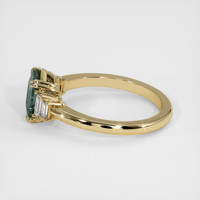 2.44 Ct. Greenish Blue Sapphire Ring, 14K Yellow Gold 4
