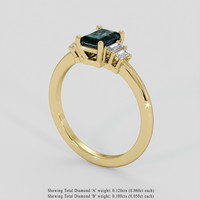 0.93 Ct. Bluish Green Sapphire Ring, 14K Yellow Gold 2