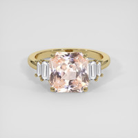 4.95 Ct. Peach Sapphire Ring, 14K Yellow Gold 1