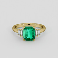 1.86 Ct. Emerald Ring, 18K Yellow Gold 1