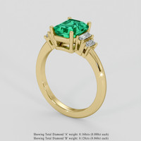 1.86 Ct. Emerald Ring, 18K Yellow Gold 2
