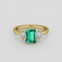 1.63 Ct. Emerald Ring, 18K Yellow Gold 1