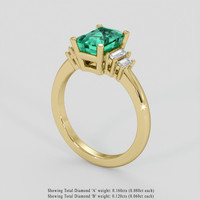 1.63 Ct. Emerald Ring, 18K Yellow Gold 2