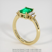 1.19 Ct. Emerald Ring, 18K Yellow Gold 2