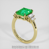 3.05 Ct. Emerald Ring, 18K Yellow Gold 2