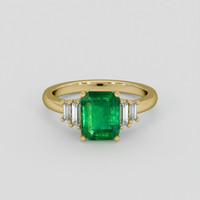 2.08 Ct. Emerald Ring, 18K Yellow Gold 1