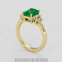 2.08 Ct. Emerald Ring, 18K Yellow Gold 2