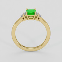 0.65 Ct. Emerald Ring, 18K Yellow Gold 3