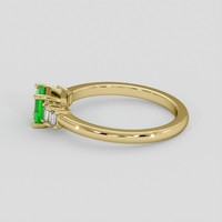 0.65 Ct. Emerald Ring, 18K Yellow Gold 4