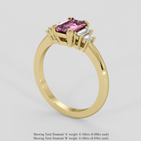 1.06 Ct. Pink Sapphire Ring, 18K Yellow Gold 2
