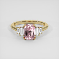 3.19 Ct. Pink Sapphire Ring, 18K Yellow Gold 1