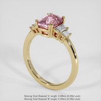3.19 Ct. Pink Sapphire Ring, 18K Yellow Gold 2