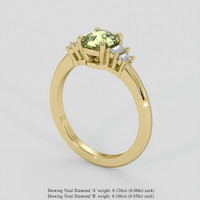 1.11 Ct. Yellowish Green Sapphire Ring, 18K Yellow Gold 2