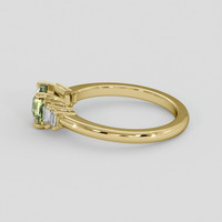 1.11 Ct. Yellowish Green Sapphire Ring, 18K Yellow Gold 4