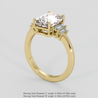 4.16 Ct. Peach Sapphire Ring, 18K Yellow Gold 2