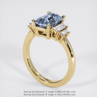 3.65 Ct. Blue Sapphire Ring, 18K Yellow Gold 2