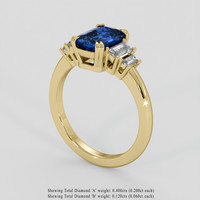 1.83 Ct. Blue Sapphire Ring, 18K Yellow Gold 2