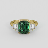 4.07 Ct. Green Sapphire Ring, 18K Yellow Gold 1
