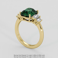 4.07 Ct. Green Sapphire Ring, 18K Yellow Gold 2