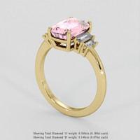 3.52 Ct. Pink Sapphire Ring, 18K Yellow Gold 2