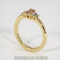 0.61 Ct. Padparadscha Sapphire Ring, 18K Yellow Gold 2