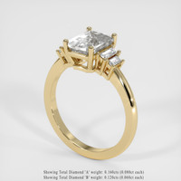 2.51 Ct. White Sapphire Ring, 18K Yellow Gold 2
