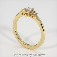 0.35 Ct. Sapphire Ring, 18K Yellow Gold 2
