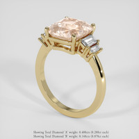 4.95 Ct. Peach Sapphire Ring, 18K Yellow Gold 2