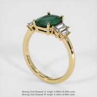 3.55 Ct. Green Sapphire Ring, 18K Yellow Gold 2