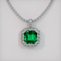 2.77 Ct. Emerald Pendant, Platinum 950 1