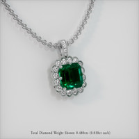 2.42 Ct. Emerald Pendant, Platinum 950 2