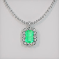 1.54 Ct. Emerald Pendant, Platinum 950 1