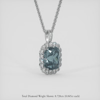 5.74 Ct. Greenish Blue Sapphire Pendant, Platinum 950 2