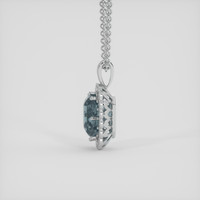 5.74 Ct. Greenish Blue Sapphire Pendant, 14K White Gold 3