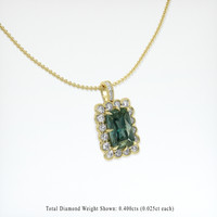 2.65 Ct. Green Sapphire Pendant, 14K Yellow Gold 2