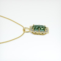 2.65 Ct. Green Sapphire Pendant, 14K Yellow Gold 3